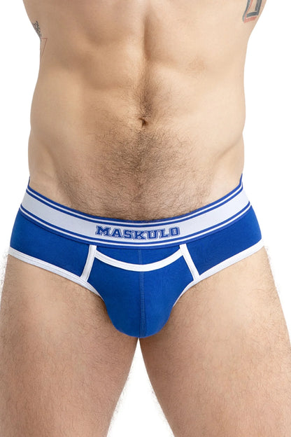 Marine Baumwoll-Briefs. Royal blue