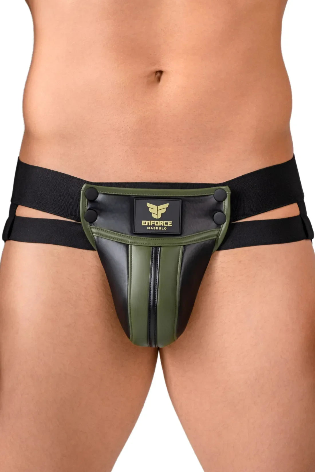 Erzwingen. Taillenhoher Codpiece Jock. Schwarz