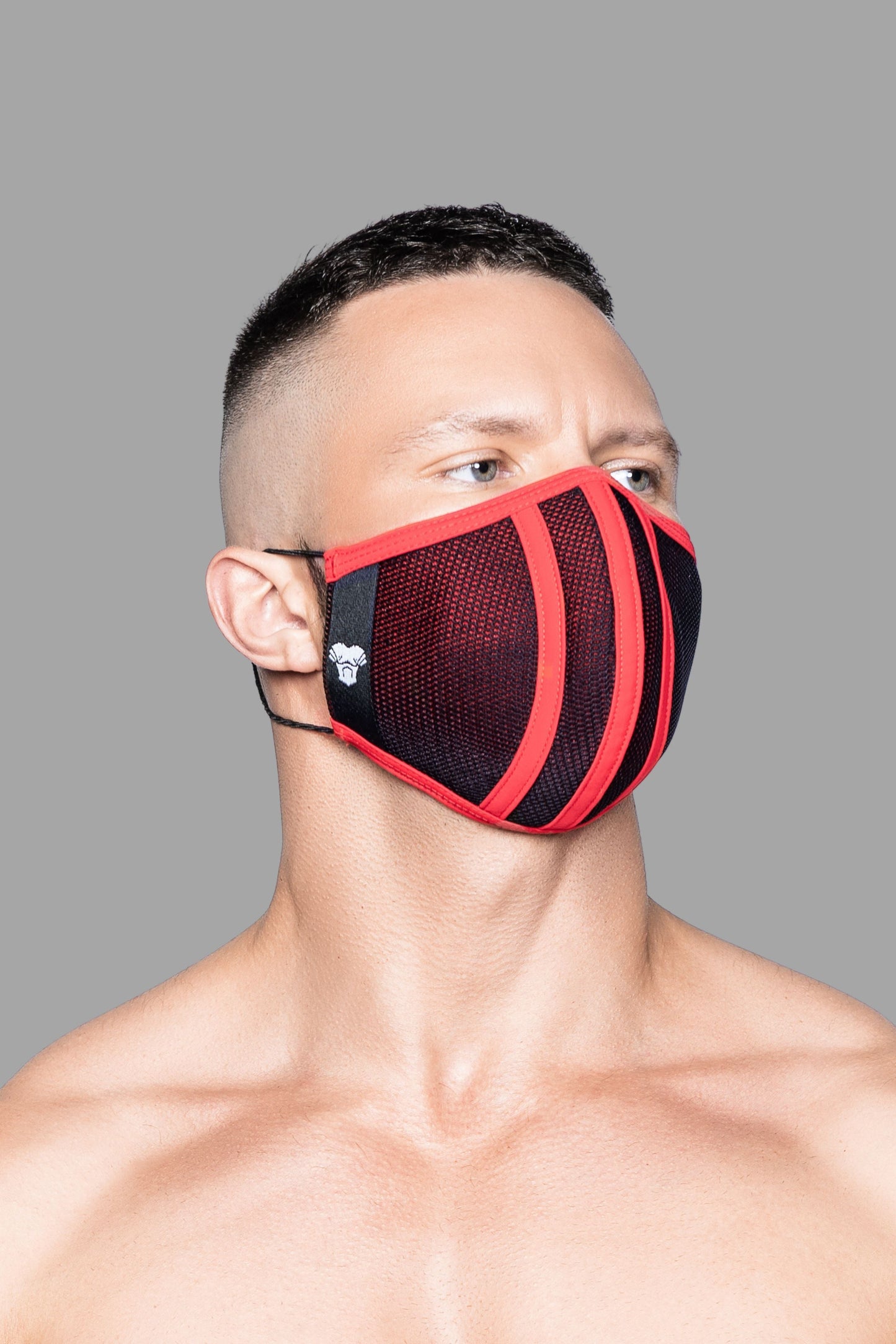 Lebens-3D-Maske. Schwarz+Rot