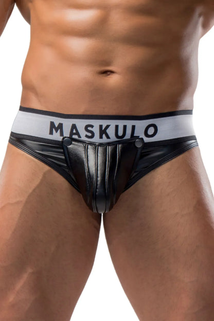 Armored. Men's Thongs. Detachable Codpiece. Black