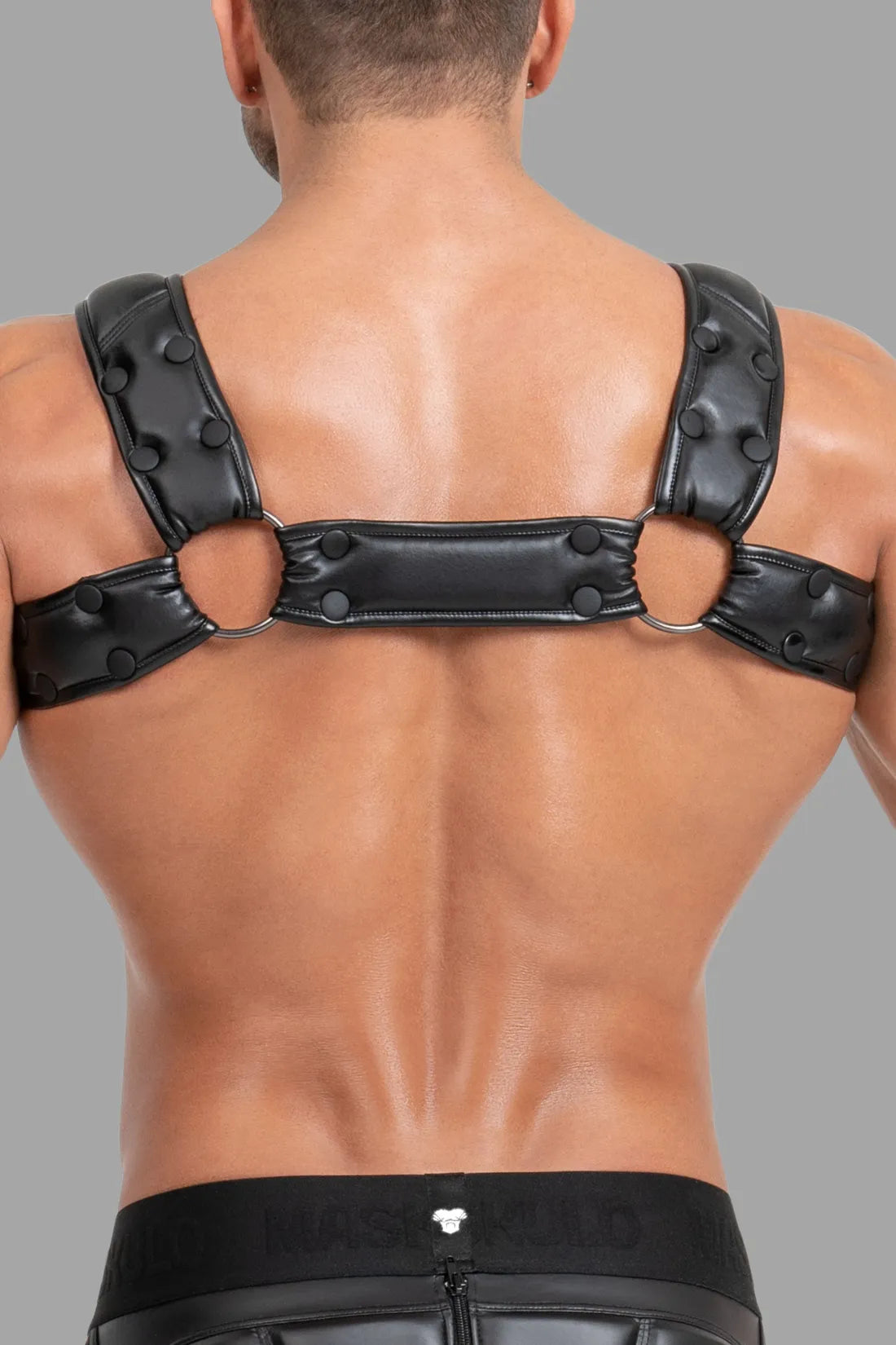 Body Harness with Push-up Effect. Black+White