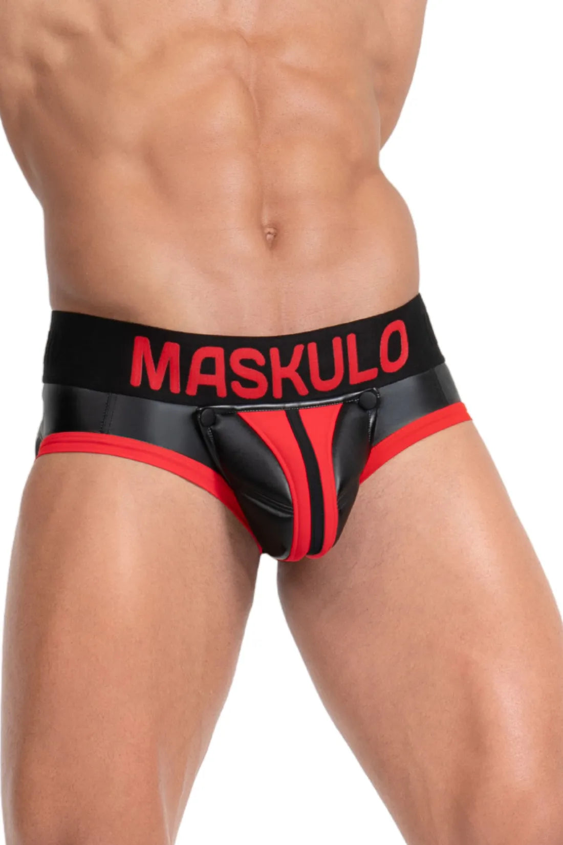 Briefs with Pads. Black+Red