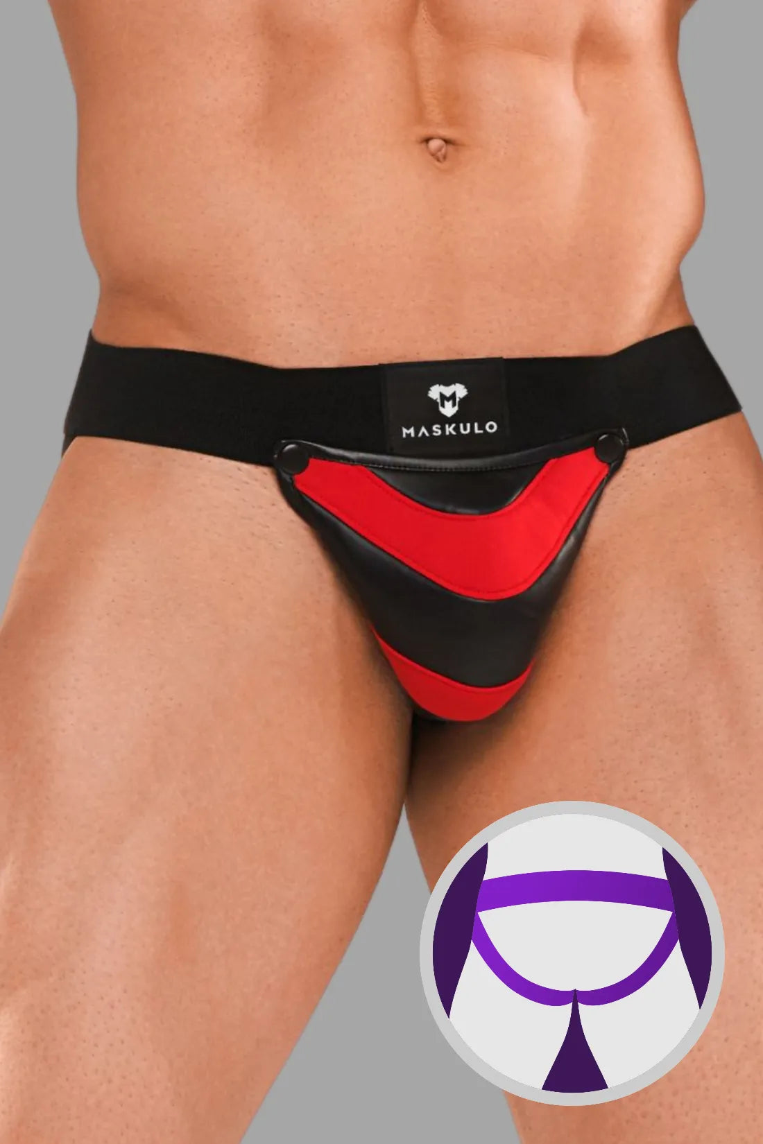 Armored Next. Men's Jock. Black+Red