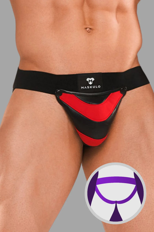 Armored Next. Men's Jock. Black+Red