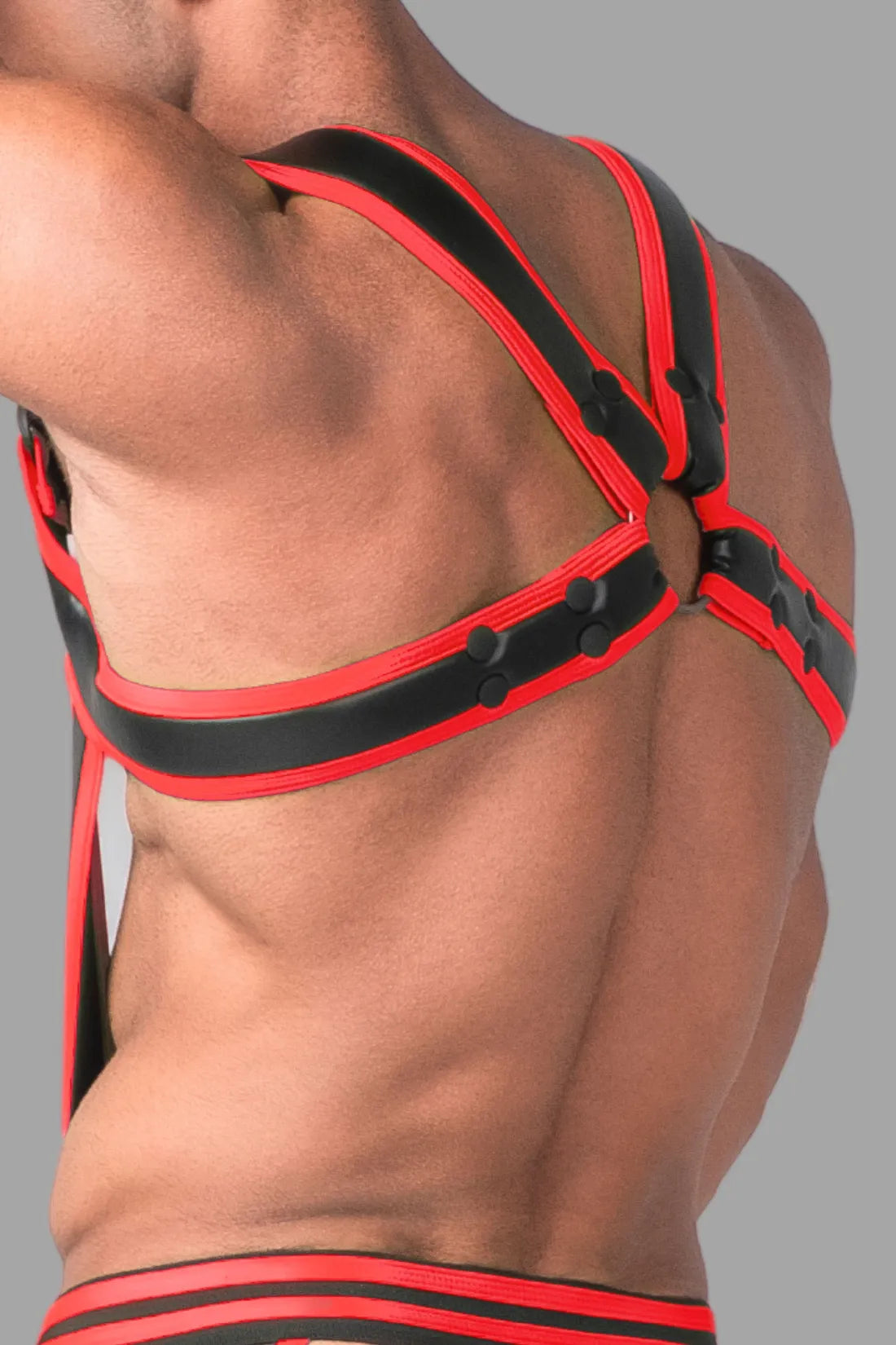 Youngero. Men's Body Harness. Black+Red