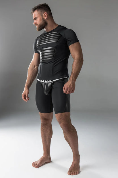 Armored. Men's T-Shirt. Spandex. Front Pads. Black