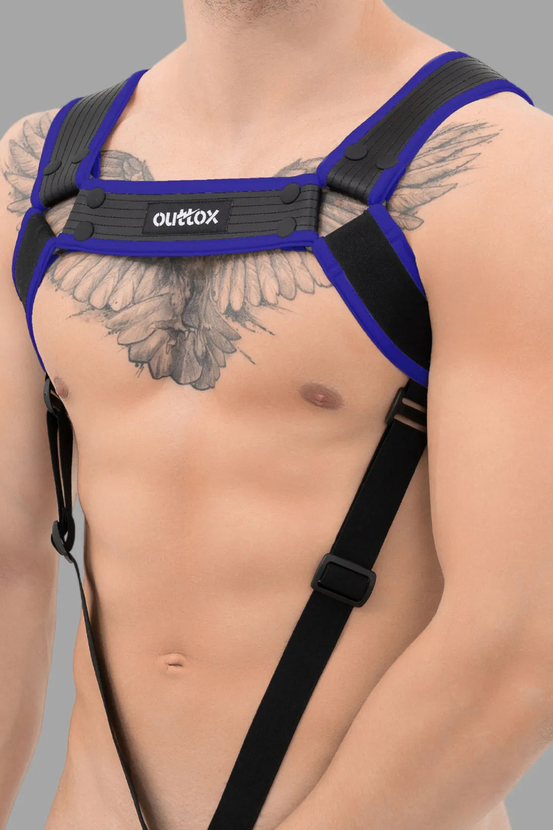 Outtox. Body Harness with Snaps. Blue