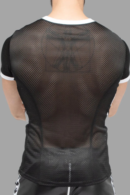 Skulla. Mesh T-Shirt. Black+White