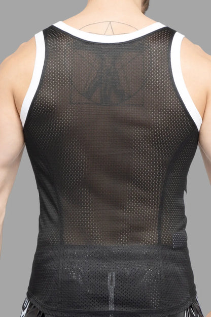 Skulla. Mesh-Tanktop. Schwarz+Weiß 