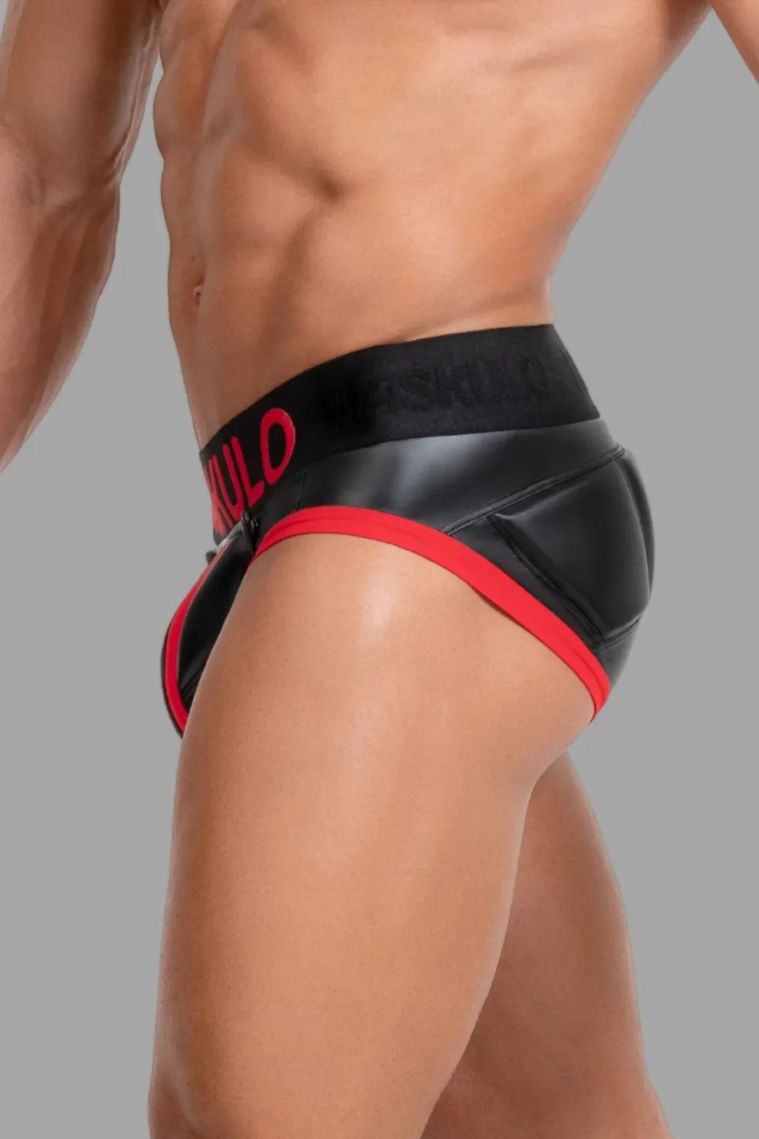 Briefs with Pads. Black+Red