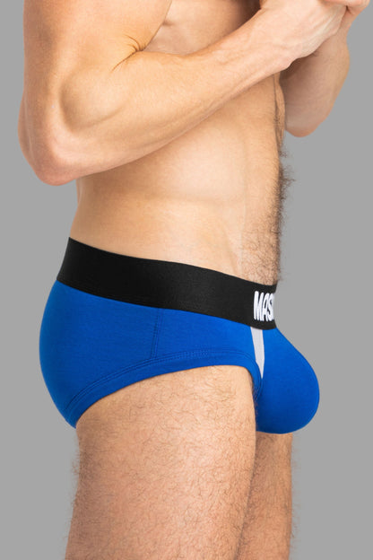 CAPTAIN-A Briefs with O-Inside-POUCH. Blue Royal + White