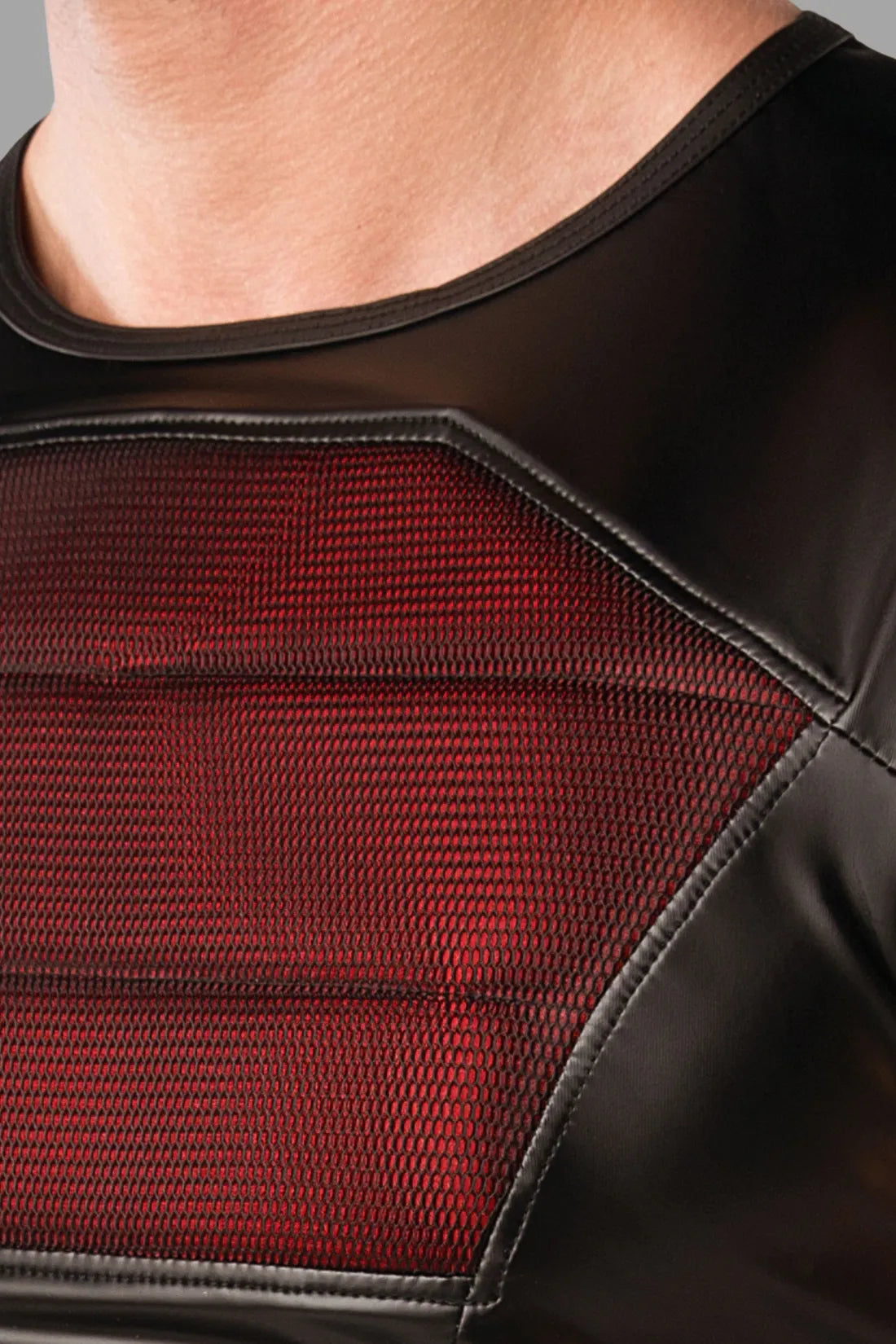 Armored. Color-Under. Men's Tank Top. Front Pads. Black+Red