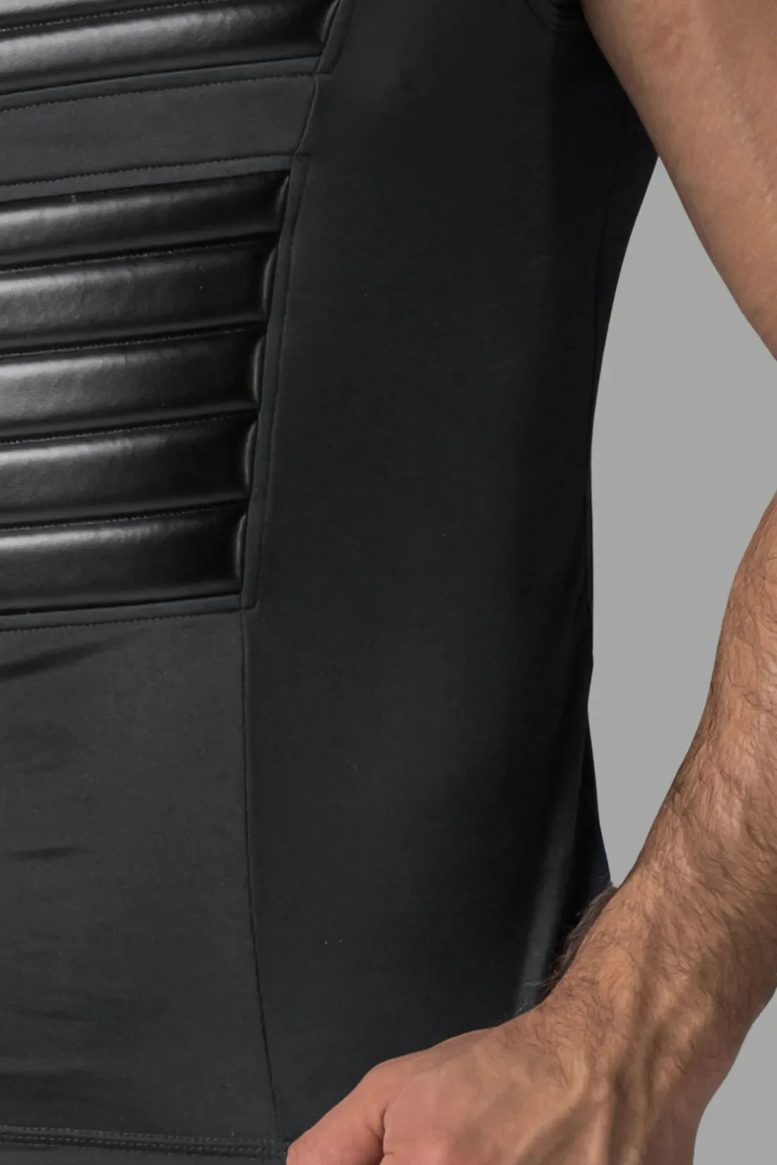 Armored. Men's Tank Top. Spandex. Front Pads. Black