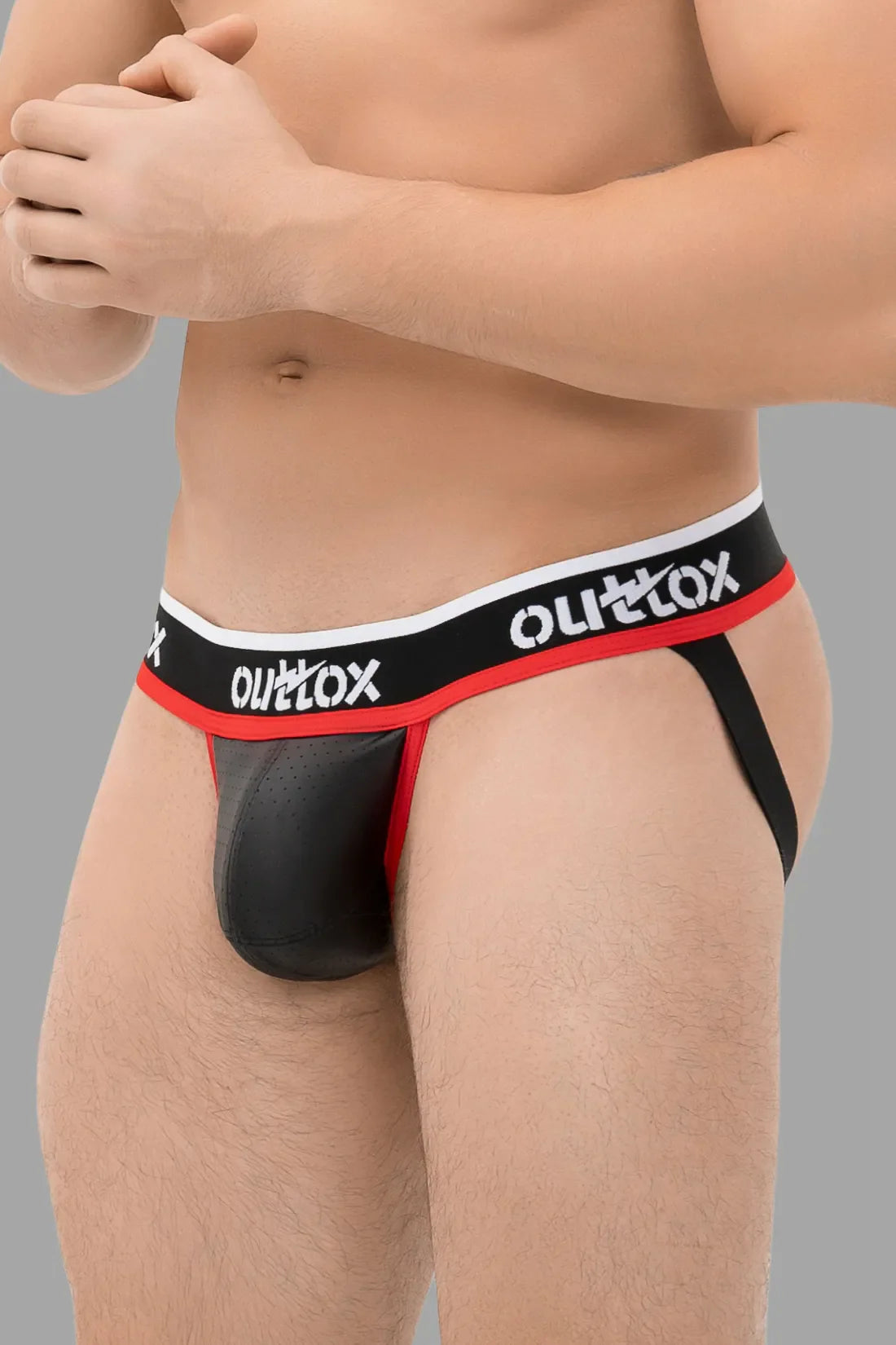 Outtox. Jock with Snap Codpiece. Black+Red