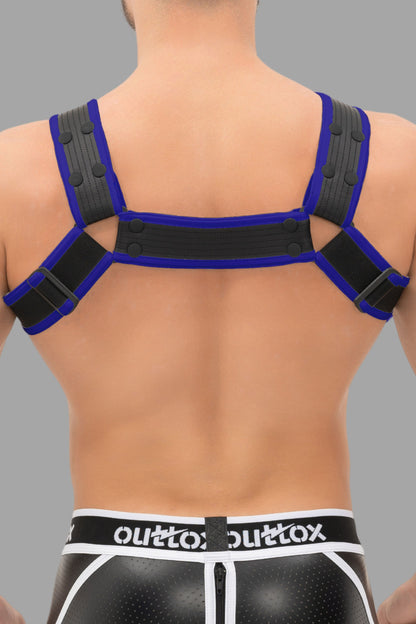 Outtox. Bulldog Harness with Snaps. Blue