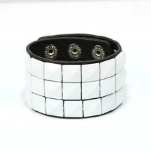 6 cm Wristband of PU Leather with SQUARE Shaped Metal Rivets - NQ3348-YX 1 - www.maskulo.berlin Local City Store