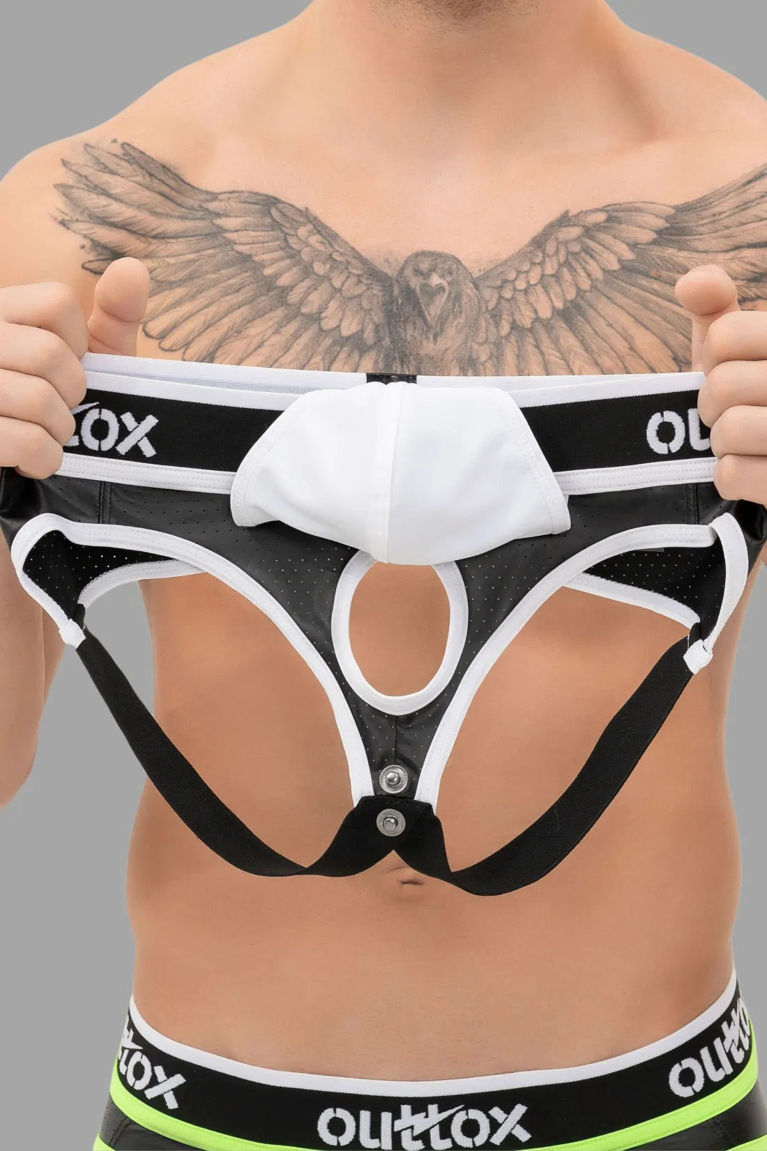 Outtox. Jock with Snap Codpiece. Black+White