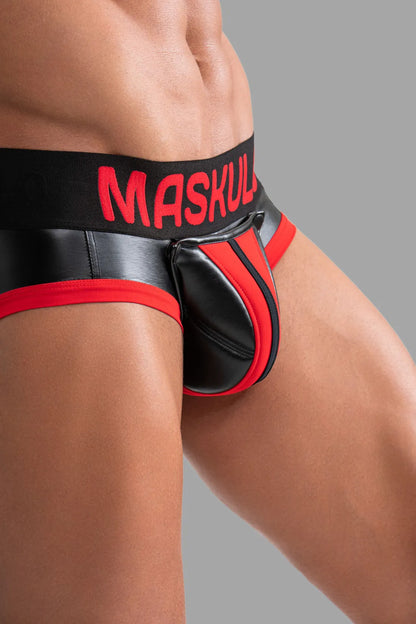 Briefs with Pads. Black+Red