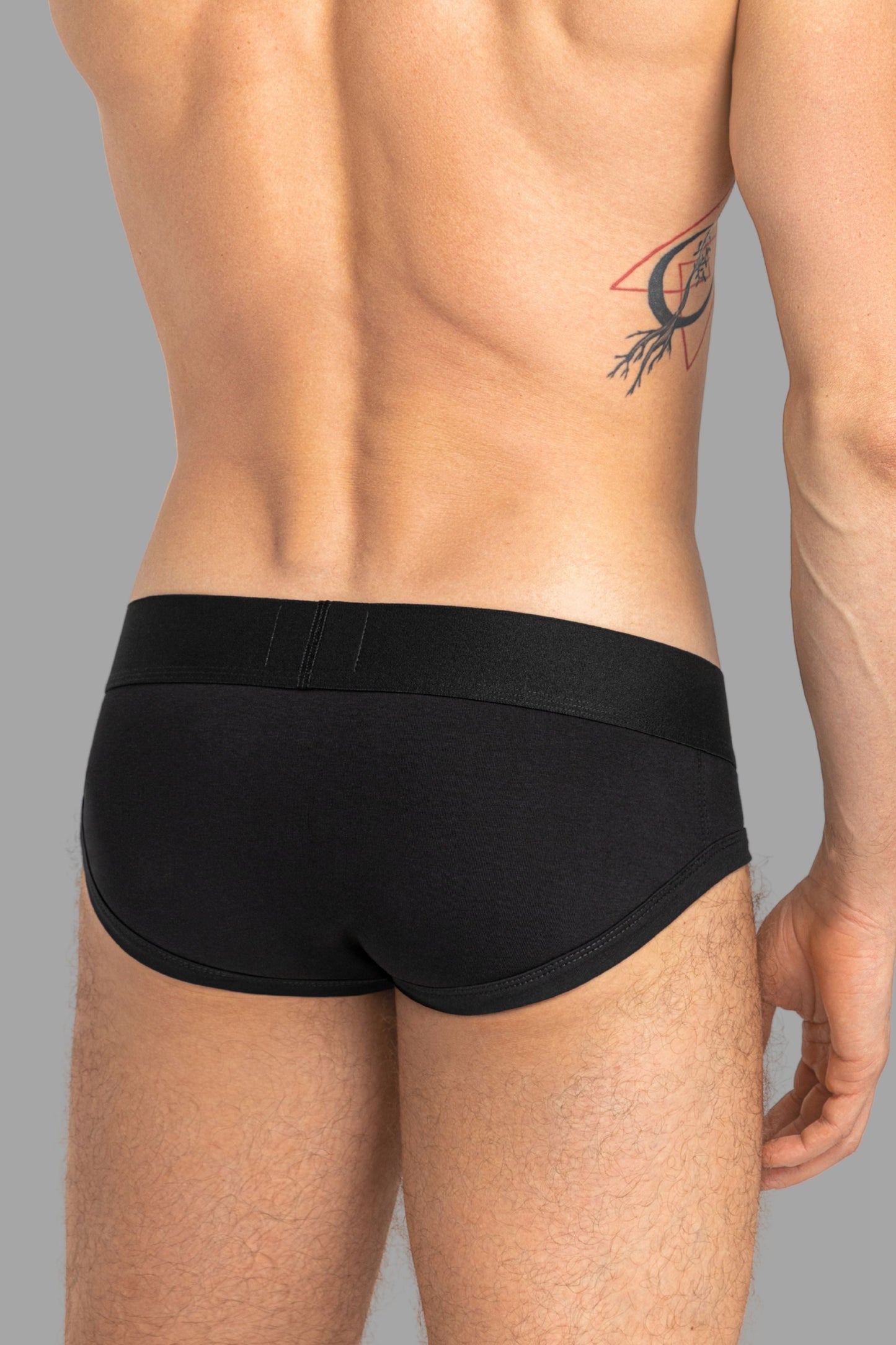 CAPTAIN-A Briefs with O-Inside-POUCH. Black+White