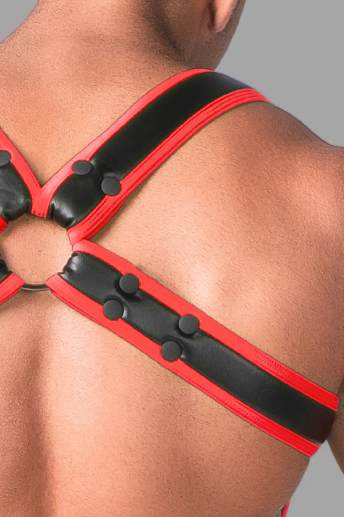 Youngero. Men's Body Harness. Black+Red