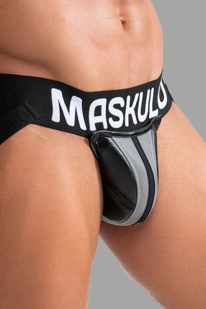 Jock 'Big Bulge'. Schwarz+Grau „Reflektierendes Licht“