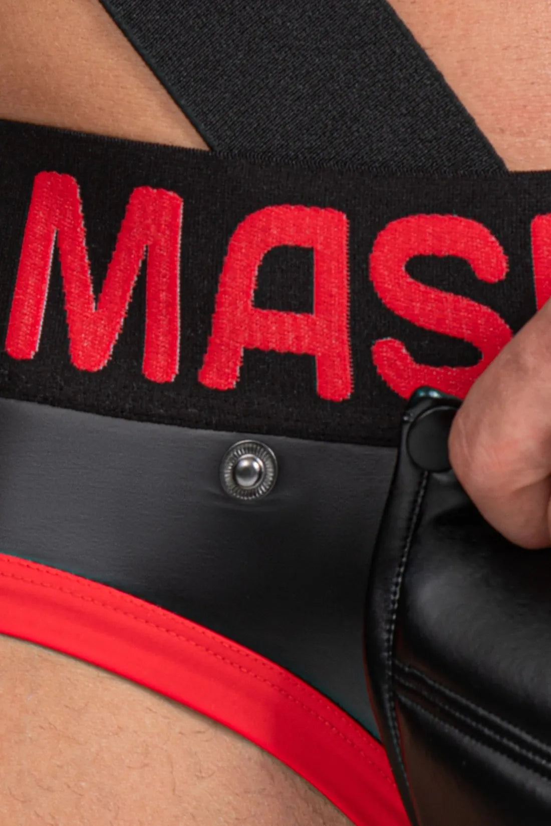 Briefs with Pads. Black+Red