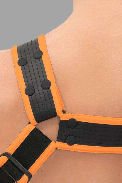 Outtox. Body Harness with Snaps. Black+Orange