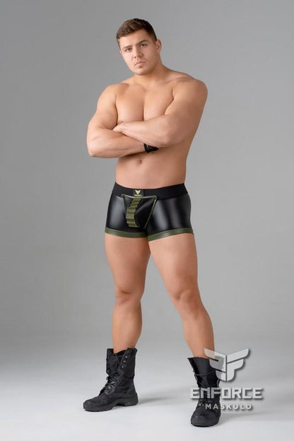 EnForce. Open Rear Trunk Shorts with Shot Belt Codpiece