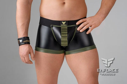 EnForce. Open Rear Trunk Shorts with Shot Belt Codpiece