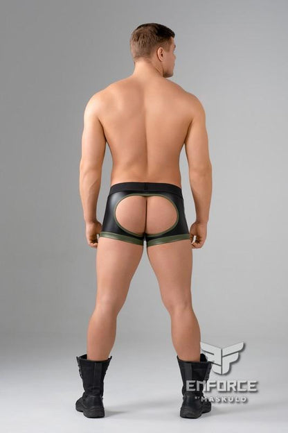 EnForce. Open Rear Trunk Shorts with Shot Belt Codpiece