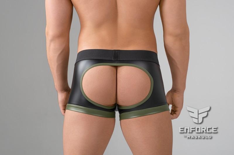 EnForce. Open Rear Trunk Shorts with Shot Belt Codpiece