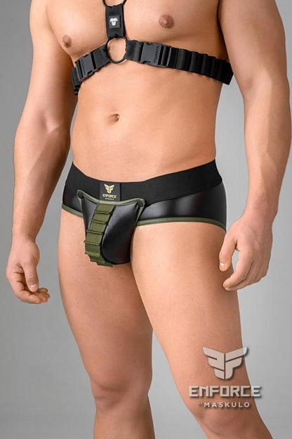 EnForce. Open Rear Briefs with Shot Belt Codpiece