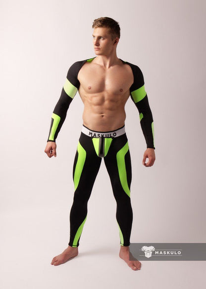 Youngero Classic. Open Rear Leggings. Orange Neon