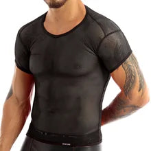 Maskulo Short Sleeve Mesh Top for a stylish and breathable look.
