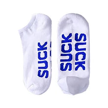 Maskulo NSC333 White Thick Ankle Socks with Blue S_CK text, made of Premium Cotton, Polyester, Spandex for daily wear.
