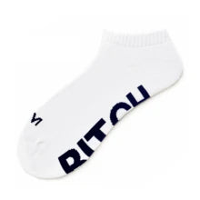 Maskulo NSC331 Thick Ankle Socks, white with black "B_TCH" text, made from premium cotton, polyester, spandex for daily wear. Soft and moisture-wicking.