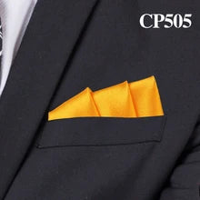 Yellow satin handkerchief for men, ideal for suits, business, or party wear.