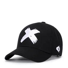 Maskulo NQ1345 Black/White Baseball Cap with Embroidery X. Polyester/Nylon, fully covered, for daily wear, parties, travel.