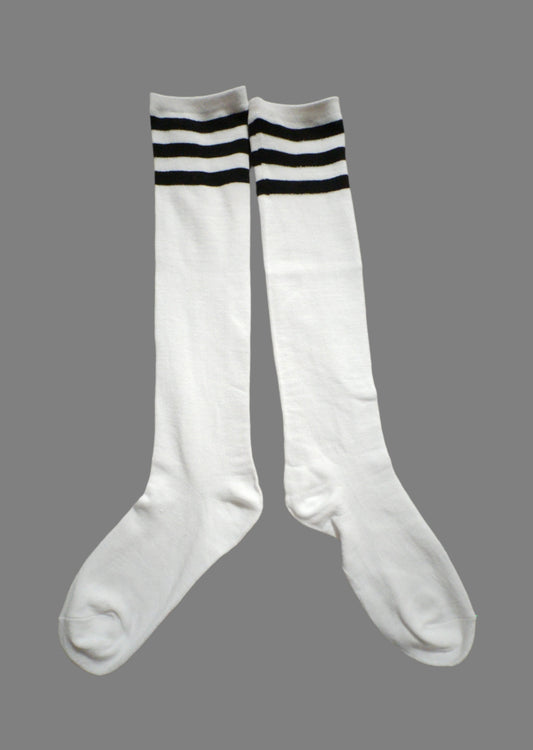 Long socks. White + Black stripes