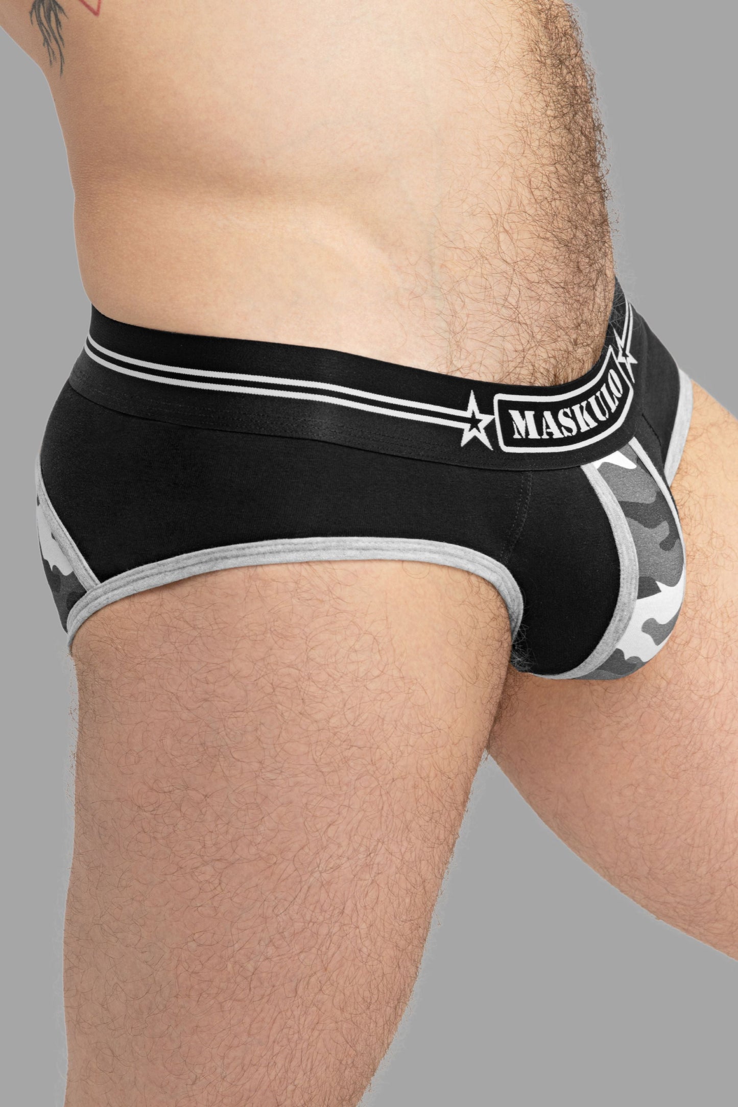 Military Briefs with Lifter. Black+Grey