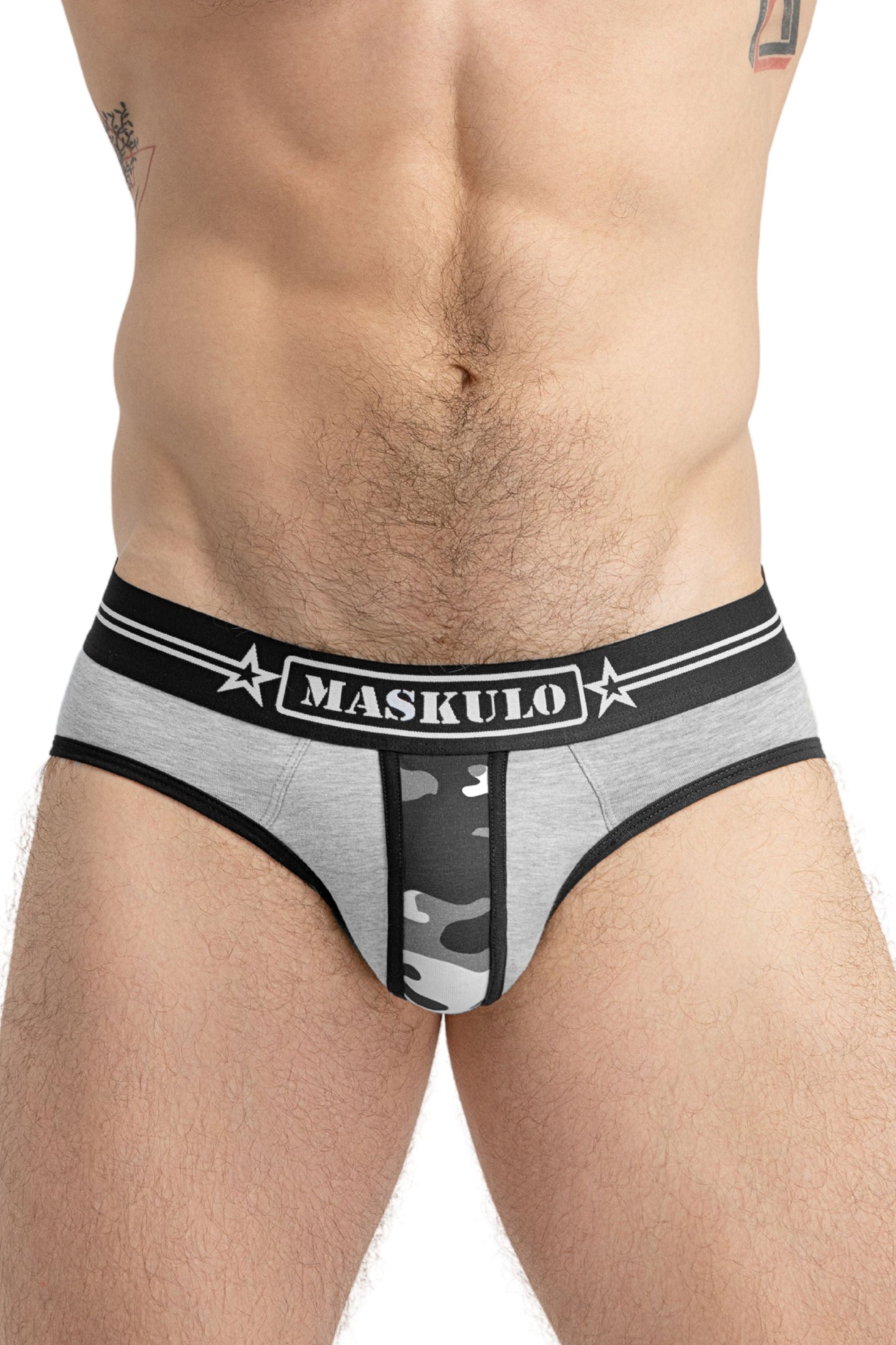 Military Briefs with Lifter. Grey+Black