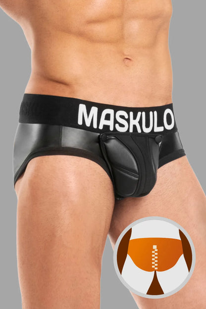 Basic Briefs with Pouch Snap. Black