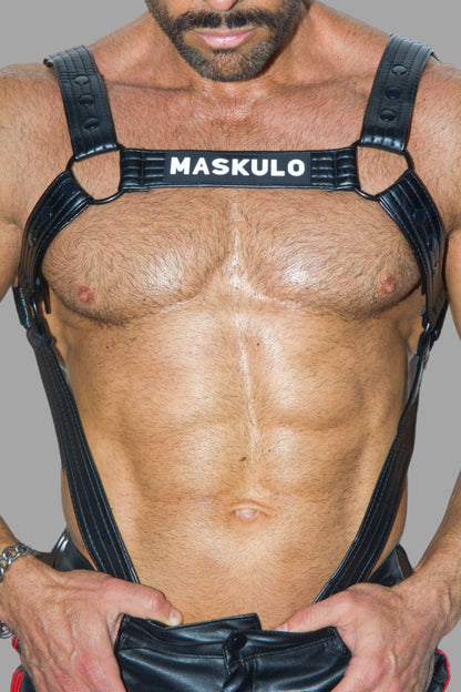 Vance Gridlock. Body Harness of PU Leather