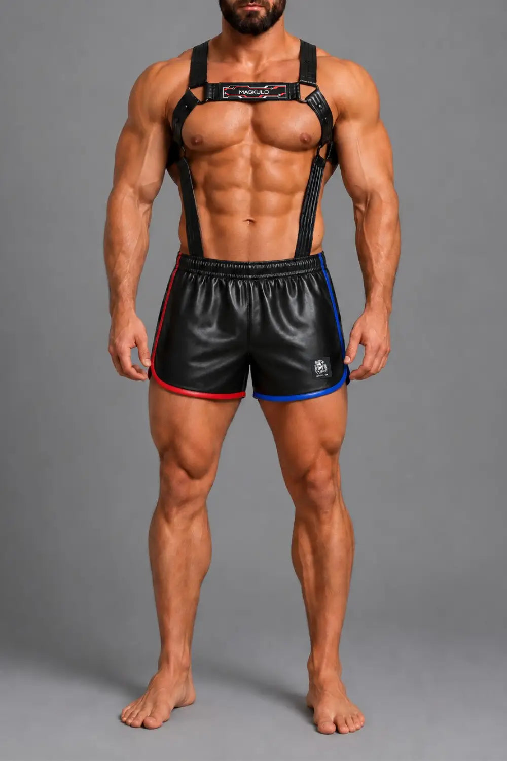 Axel GoDuo Shorts. Red + Blue Royal