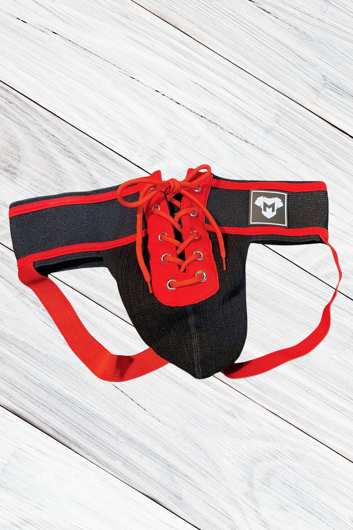 Jett Gridd-Iron, American football jockstrap. Black + Red