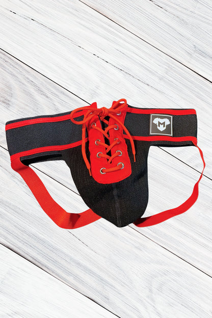 Jett Gridd-Iron, American football jockstrap. Black + Red