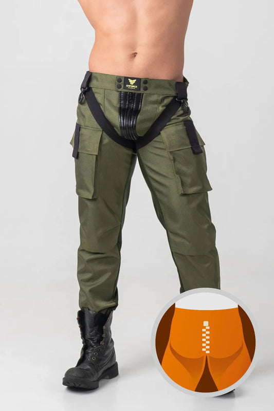 EnForce. Two-sided zippered Pants. Green 'Khaki'