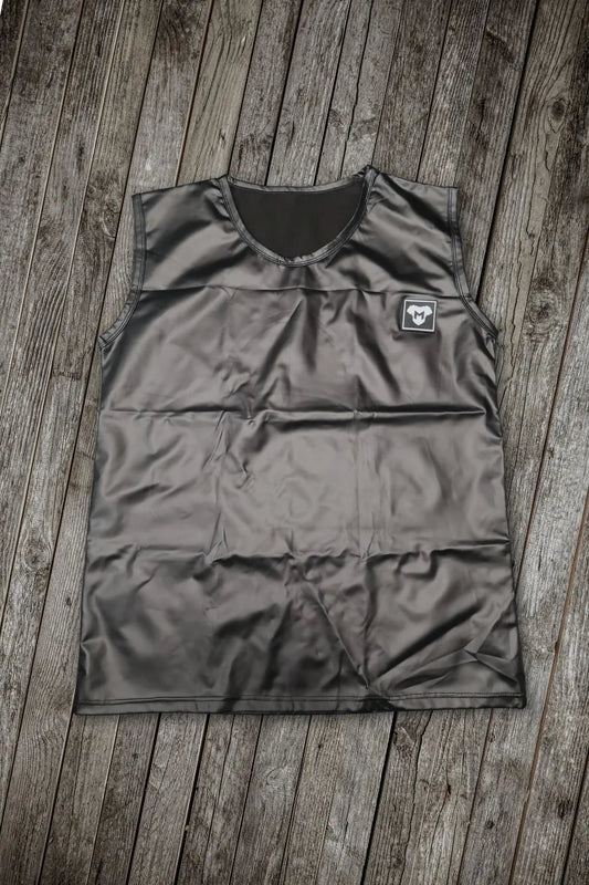 Carlos Steelbod PU Leather Sleeveless Top &pn