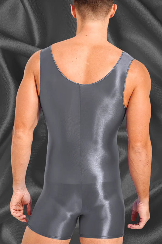 Wayne Ironsilk tight wrestling singlet. Gray