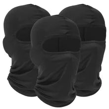 Maskulo NQ1318 Black Full Face Balaclava. Polyester/Spandex, elastic, breathable, quick-dry mask cap for motorcycle, MTB cycling, outdoor sports, tactical activities, role-playing.